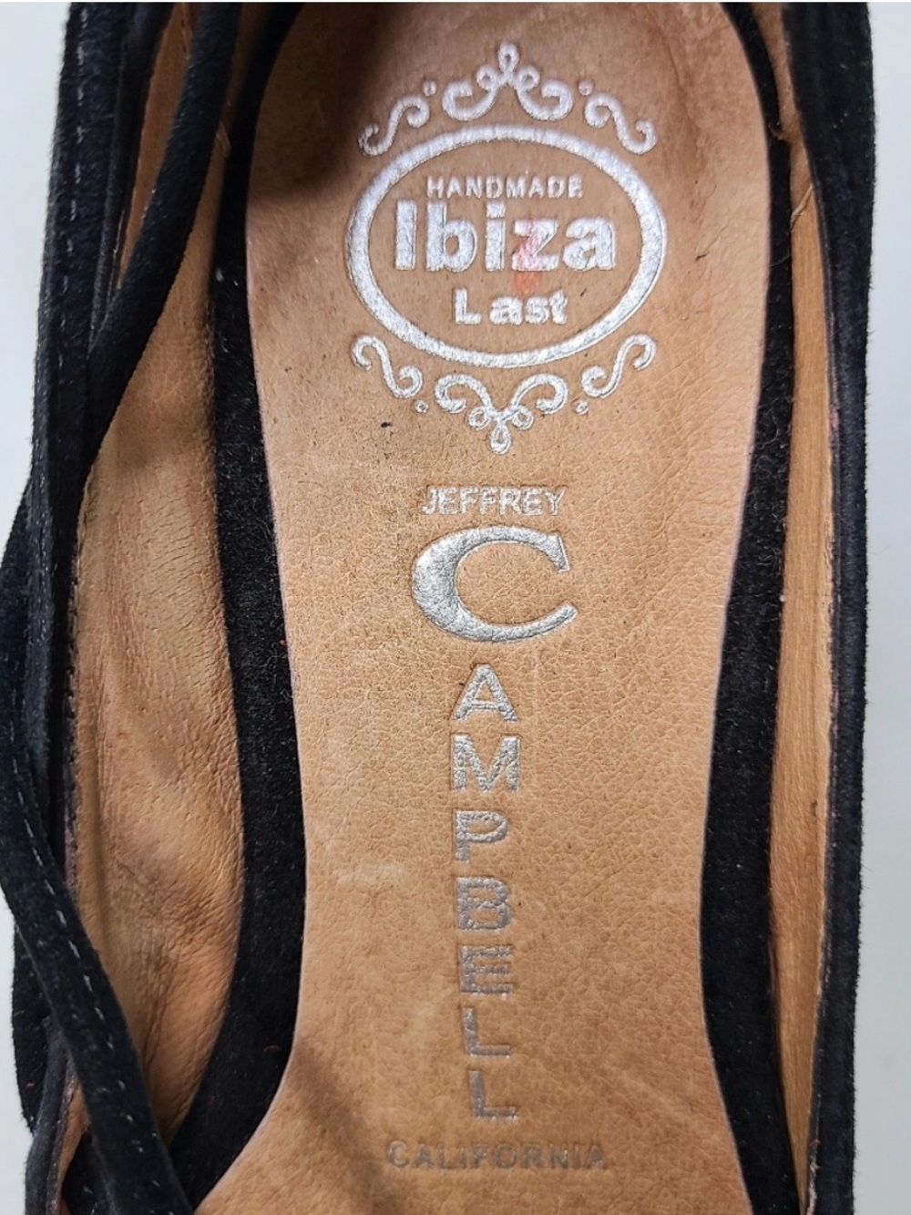 Jeffrey Campbell Ibiza Last Handmade Strappy Kitten Heel Black Suede Shoes - Picture 7 of 7